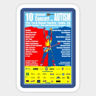 10th Annual Concert for Autism Sticker